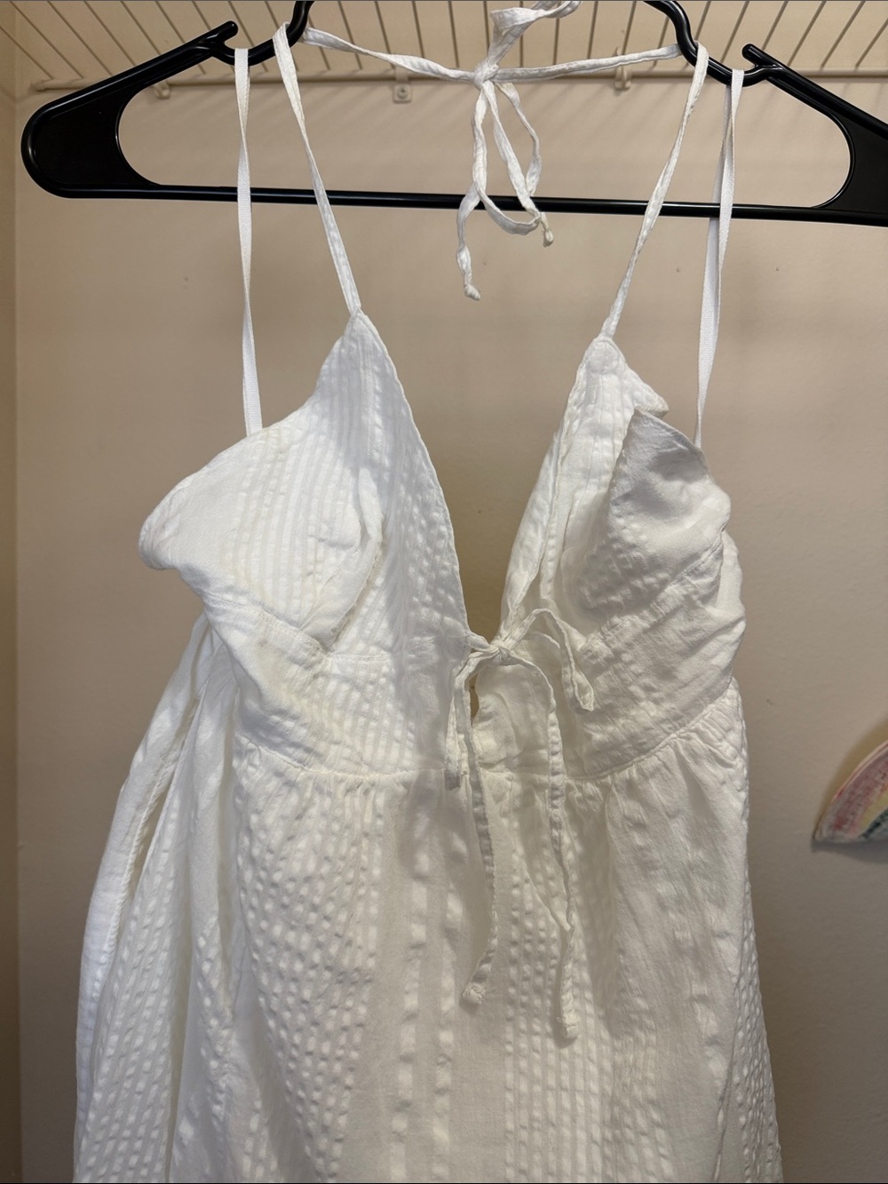 aerie White Maxi Dress with Textured Dot Detail - Picture 2 of 4